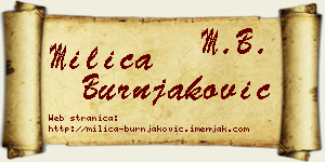 Milica Burnjaković vizit kartica